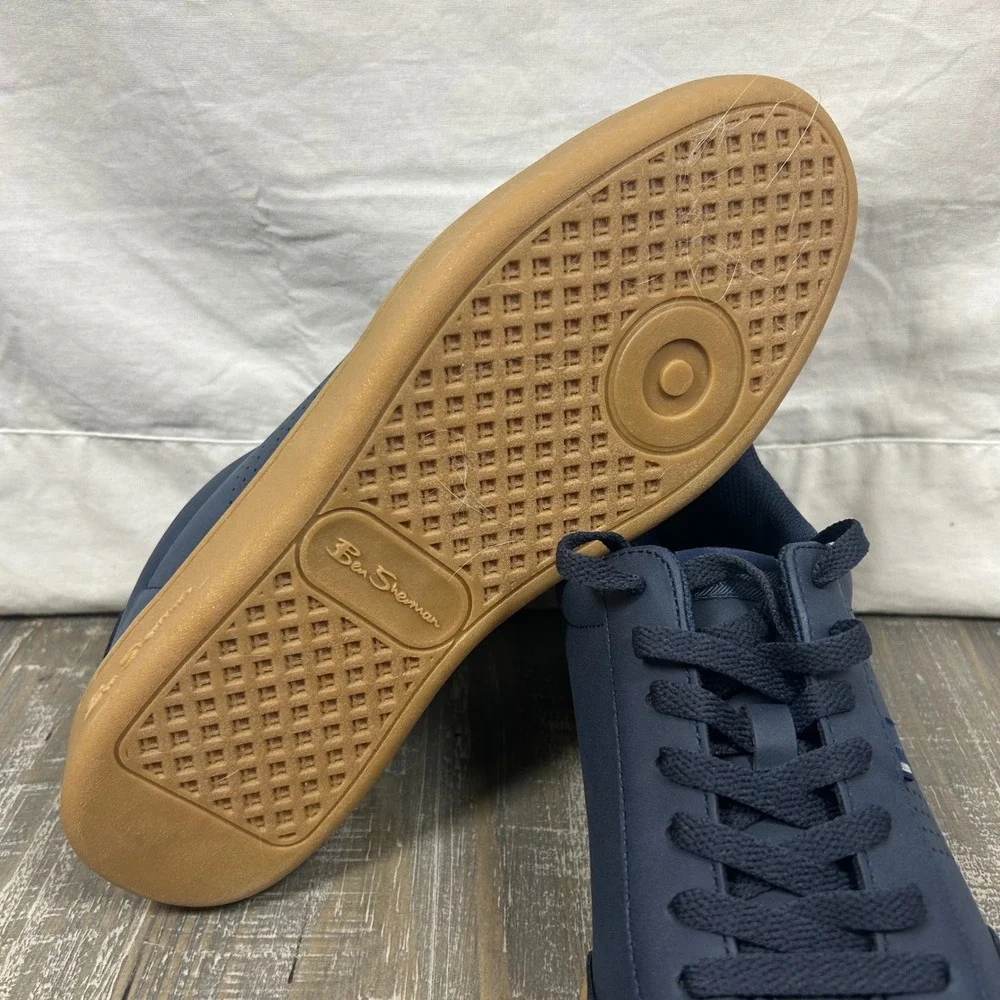 Ben Sherman Watts Navy Mens Low Top Sneakers Gum Sole Memory Foam 2007374 Sz 10
